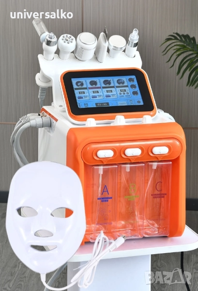 Козметичен уред за водно дермабразио 7 в 1 кислороден спрей, BIO RF, студен чук, ултразвук и шпатула, снимка 1