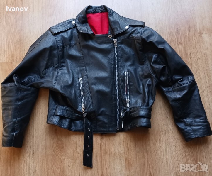 Оригинално дамско кожено рокерско яке размер XL , снимка 1