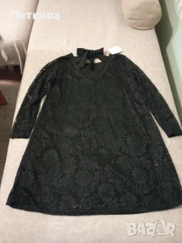 Нова черна дантелена рокля с ръкави , снимка 8 - Рокли - 50329547