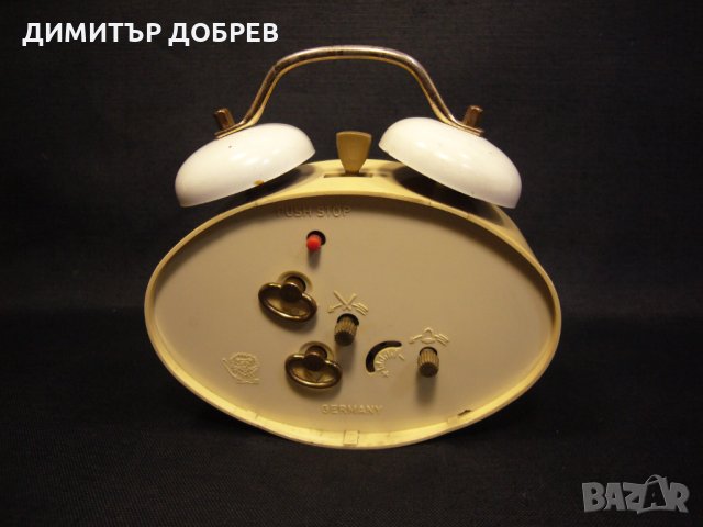 СТАР РЕТРО НАСТОЛЕН МЕХАНИЧЕН ЧАСОВНИК БУДИЛНИК JERGER GERMANY, снимка 4 - Антикварни и старинни предмети - 36013886