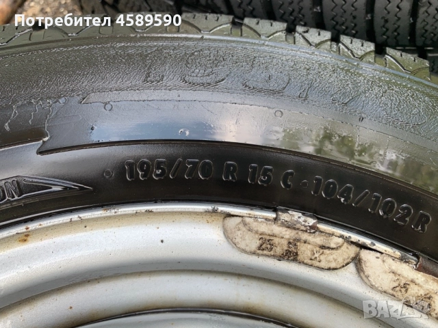 4бр.Оригинални железни джанти + ЗИМНИ ГУМИ Semperit 195/70/15C 15" 5x160 за Ford Transit(2000-2024), снимка 14 - Гуми и джанти - 51804035