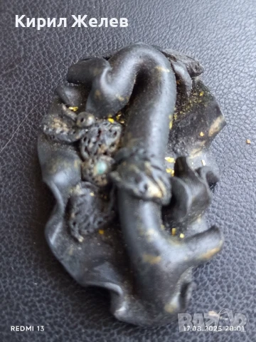 Винтидж Арт брошка от полимерна глина ретро стил 10893