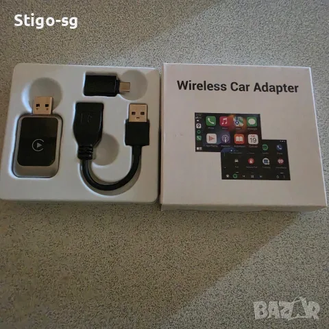 Безжичен CarPlay / Android Auto адаптер - Bluetooth 5.4, WiFi 6, USB-A/USB-C, нов