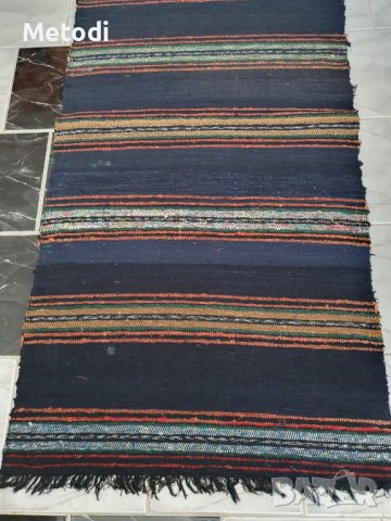 Домашно тъкана памучна черга с размери 80 см х 3,20 м, снимка 2 - Антикварни и старинни предмети - 42198194