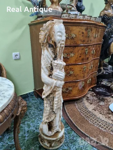 Уникална голяма антикварна колекционерска китайска каменна фигура статуетка , снимка 5 - Антикварни и старинни предмети - 49486095