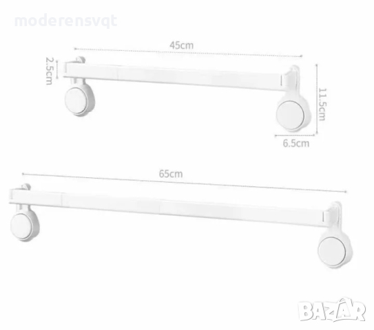 Закачалка за кухня или баня самозалепваща разтегателна, снимка 3 - Закачалки - 44737034