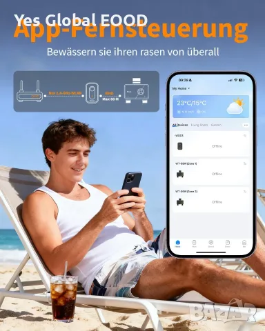 Diivoo WiFi таймер за поливане с 2 изхода, снимка 3 - Напояване - 55816360