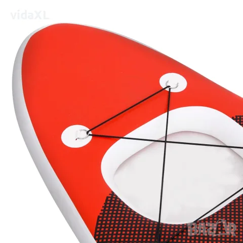 vidaXL Комплект надуваем стендъп падълборд, червен, 360x81х10 см, снимка 6 - Водни спортове - 56148347