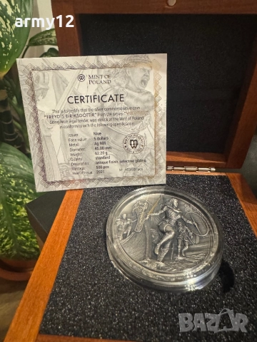 Сребърна монета 2oz., снимка 2 - Нумизматика и бонистика - 52631049