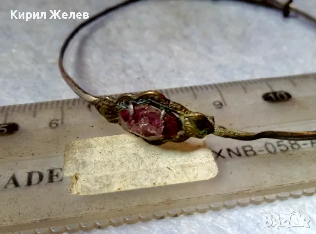 СТАРИННА АР НУВО СРЕБЪРНА ГРИВНА ПАТИНИРАНО СРЕБРО ВИСОКА ПРОБА с РЪЧНО ФАСЕТИРАН АМЕТИСТ 47975, снимка 4 - Антикварни и старинни предмети - 48493513