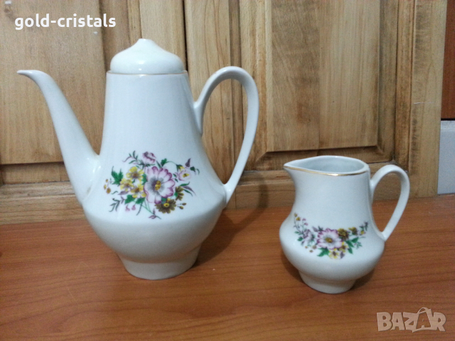 Стар български порцелан кана чайник латиера