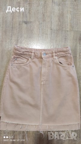 розова дънкова поличка на H&M, снимка 1