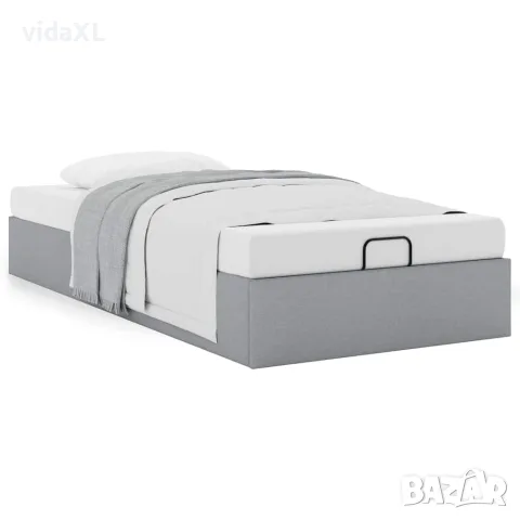 vidaXL Османска рамка за легло без матрак, светлосива, 80x200 см, плат, снимка 4 - Спални и легла - 56146995