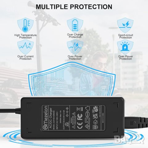 Mezelon® 42V 2A зарядно устройство за електрически скутери Xiaomi и Segway Ninebot, снимка 4 - Друга електроника - 44217788