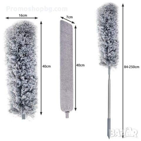 Четка за почистване с два накрайника и удължаваща се дръжка, снимка 8 - Мопове, кофи, четки и метли - 41716619