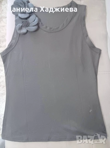 черен потни с цветя, снимка 2 - Потници - 51817565