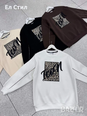 🌸Блуза вата Icon Черна С, снимка 3 - Блузи с дълъг ръкав и пуловери - 53283066