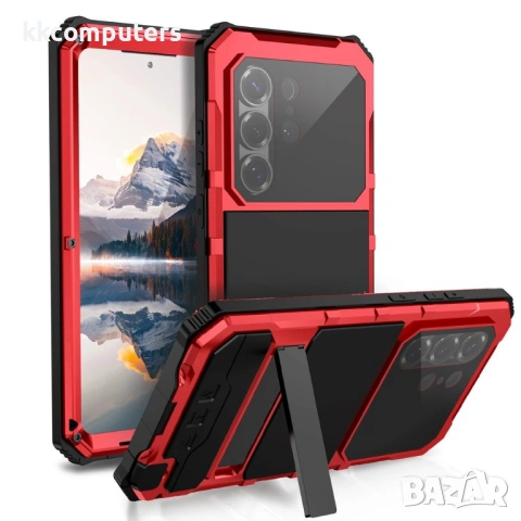 R-JUST удароустойчив влагоустойчив калъф с метална стойка и протектор за Samsung Galaxy S26 Ultra, снимка 2 - Калъфи, кейсове - 53705485