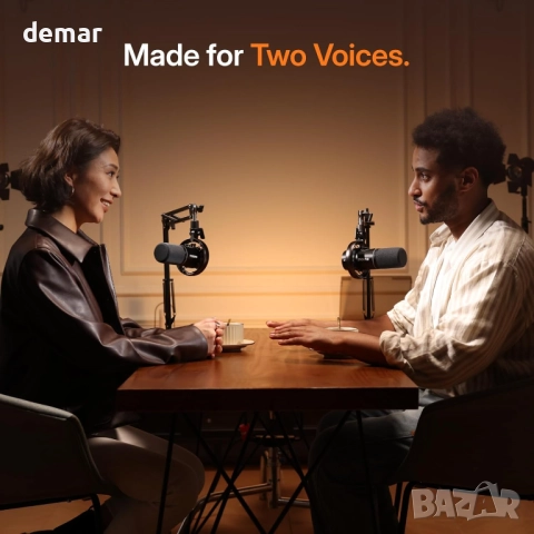 MAONO PD200W Хибриден динамичен безжичен подкаст микрофон със стойка, снимка 7 - Микрофони - 52534115