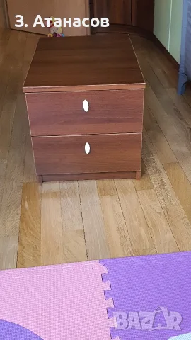 2 бр. нощни шкафчета от MDF – цвят орех, снимка 3 - Шкафове - 56050133