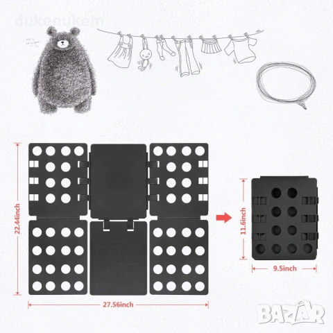 Дъска за сгъване на дрехи, органайзер за бързо и равномерно сгъване на тениски и ризи, снимка 7 - Тениски - 53094344