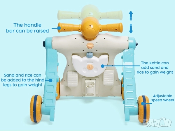 3в1 Бебешка Проходилка/ Уокър с Обучително Съдържание, YULEYU, снимка 9 - Проходилки - 52131663
