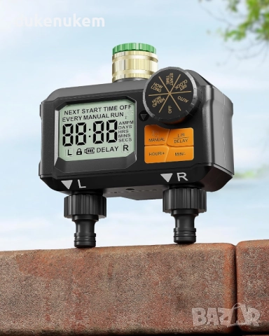 Програматор, таймер за напояване, 2 изхода, автоматично и ръчно поливане