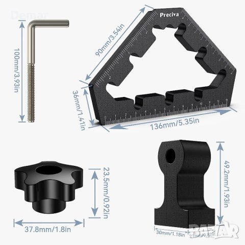 Квадратни скоби за позициониране на 90 градуса и 45 градуса, снимка 5 - Шублери - 41715818