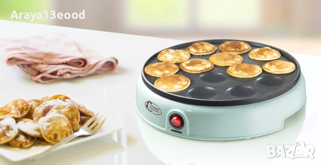 Bestron APFM700SDM Уред за приготвяне на мини палачинки 800 W, зелен, снимка 3 - Гофретници - 53826357