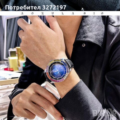 AOKULASIC-Дизайнерски Автоматичен,механичен часовник с въртящ се циферблат,водоустойчив, снимка 16 - Мъжки - 41684075