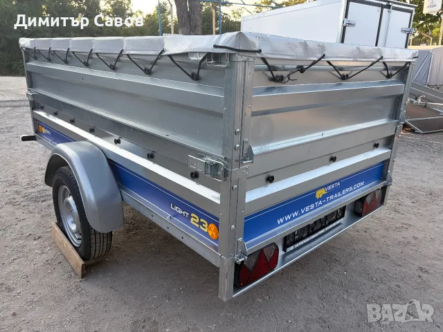 Туристическо, самосвално ремарке VESTA LIGHT 23 с допълнителни канати и плосък брезент, снимка 5 - Ремаркета - 55786342