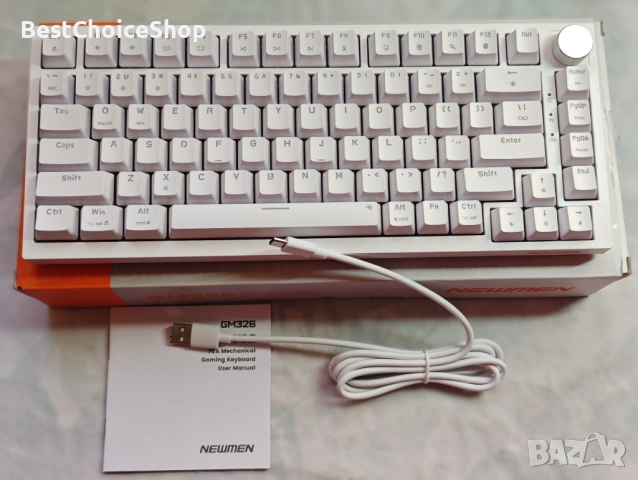 NEWMEN GM326 Механична клавиатура, Геймърска 75 %, TKL Hot Swap Compact LED осветление за PC/Win/Mac