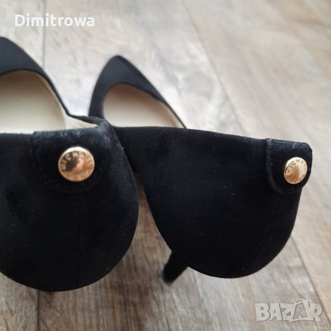 Намалена цена 46лв н.38/us7 1/2М Michael Kors MK-FLEX mid pump suede black court, снимка 14 - Дамски елегантни обувки - 40382546