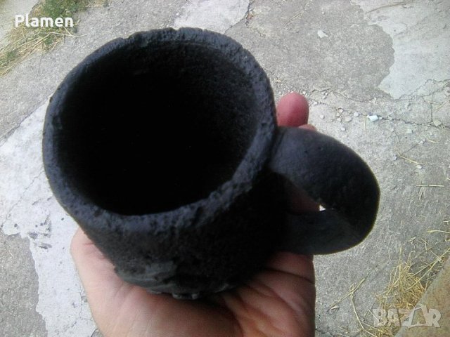 Чаша направена от вулканична лава от вулкана Етна, снимка 2 - Други ценни предмети - 41910983