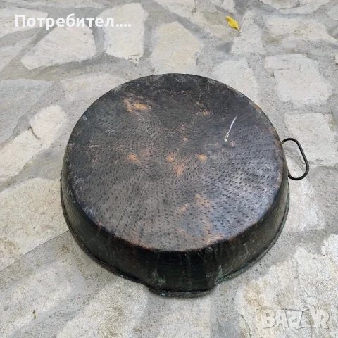 Голяма медна тава за курбан или консервиране, снимка 2 - Антикварни и старинни предмети - 50673832
