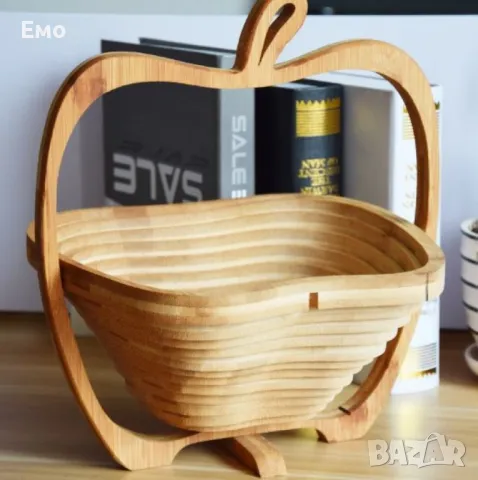 Сгъваема фруктиера за плодове и зеленчуци - бамбукова, снимка 5 - Аксесоари за кухня - 47752575