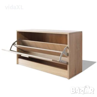 vidaXL Шкаф за съхранение на обувки пейка, дъб, 80x24x45 cм（SKU:243049）, снимка 2 - Шкафове - 49118106