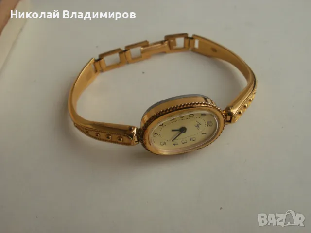 Руски дамски ръчен часовник позлатен, снимка 3 - Дамски - 49874505