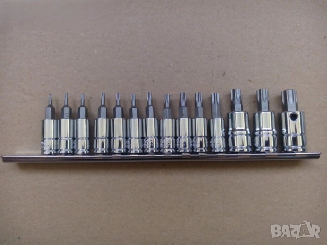 GENIUS TOOLS 14 части 1/4 3/8 вложки битове звезда KOBALT 6 броя 3/8 вложки с торкс и шестограми