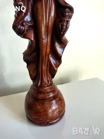 Прекрасна Стара Дървена Статуетка-Майка Със Деца, снимка 4 - Статуетки - 49601055