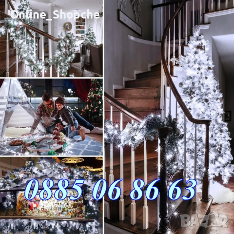 Коледни лампички 20 метра на макара, бяла светлина, водоустойчиви, снимка 2 - Декорация за дома - 52428494