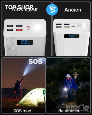 Powerbank 50 000 mAh Преносимо зарядно устройство 22,5 W бързо зареждаща се външна батерия, снимка 6 - Външни батерии - 49049728