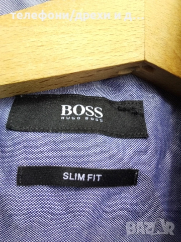 Оригинална памучна риза Hugo Boss Slim Fit (M), снимка 3 - Ризи - 52590134