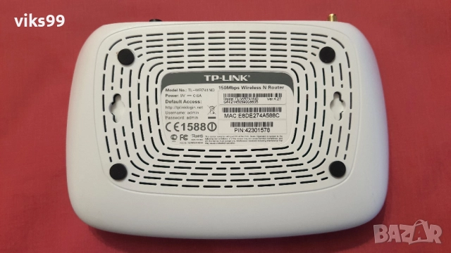 Wi-Fi Рутер TP-Link TL-WR741ND ver.4.27, снимка 6 - Рутери - 52877528