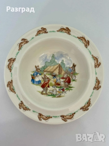 Детска чиния Royal Doulton Bunnykins, снимка 4 - Чинии - 52348666