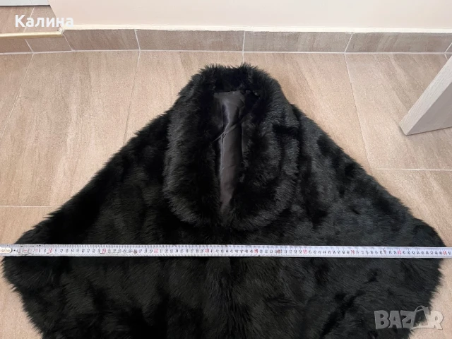 ЧИСТО НОВО Черно пончо / наметало, снимка 2 - Палта, манта - 50620597
