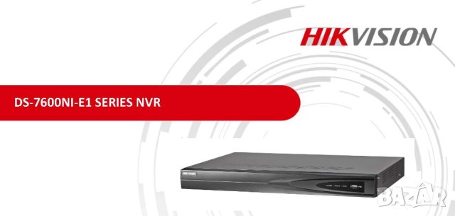 Мрежови NVR Рекордер за 4 IP Камери до 5 MPx Hikvision DS-7604NI-E1/A Графично меню на БългарскиEзик, снимка 1 - IP камери - 41504137