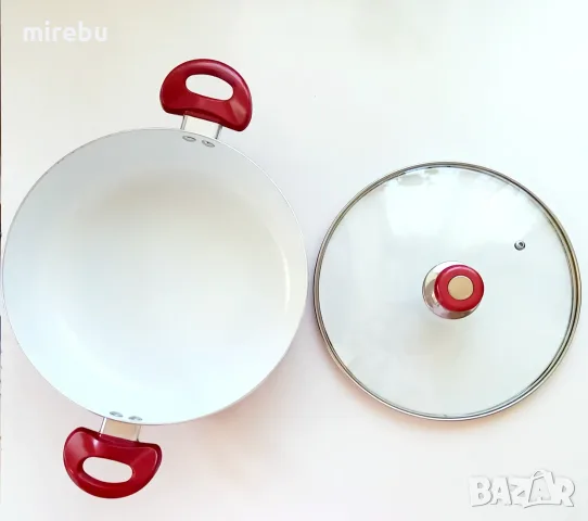 Тенджера с керамично покритие SAPIR, модел SP-1318-H26C, 26 см, 4.65 литра, Червена, снимка 2 - Съдове за готвене - 55885720