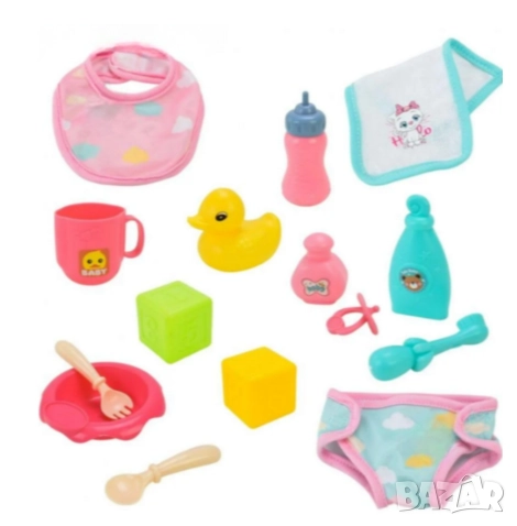 Кукла Baby Doll с аксесоари за хранене – Забавление и грижа за малката мама, снимка 2 - Кукли - 52871396