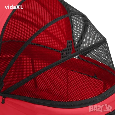 vidaXL Сгъваема количка за кучета, червена, 83x48x97 см, Оксфорд плат, снимка 9 - Други - 56146312